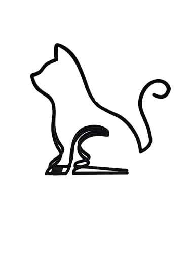 Cat Metal Wall Art - Modern Metal Cat Wall Art Sculpture, Black Minimalist Home Decor, Living Room Wall Decoration…