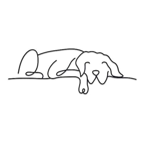 Dog Metal Wall Art - Hanwares Metal Dog Wall Decor | Minimalist Room & Living Room Wall Decor (Sleeping Labrador)