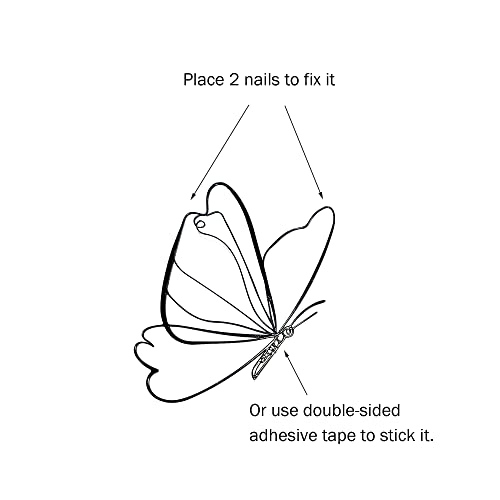 Black Metal Butterfly Wall Art Wall Decor Wall Sculpture Wall Hanging, Steel Metal Line Art, for Living Room Bedroom, 2 Pieces