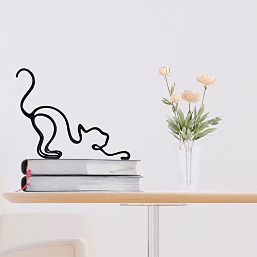 Cat Metal Wall Art - Metal Cat Minimalist Art Wall Sculpture, Minimalist Abstract Cat Line Wall Art, Modern Home…