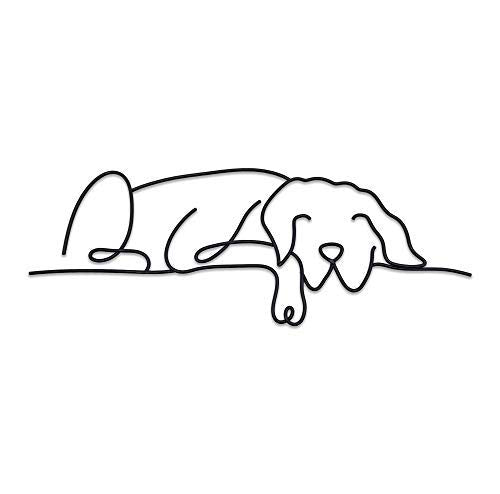Dog Metal Wall Art - Hanwares Metal Dog Wall Decor | Minimalist Room & Living Room Wall Decor (Sleeping Labrador)