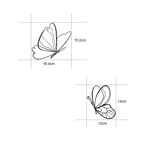 2-Piece Black Butterfly Metal Wall Art