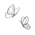 Black Metal Butterfly Wall Art Wall Decor Wall Sculpture Wall Hanging, Steel Metal Line Art, for Living Room Bedroom, 2 Pieces