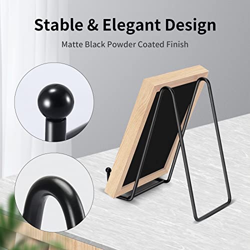 3 Pack 6 Inch Plate Stands for Display, Plate Holder Display Stand, Picture Frame Stand Black Metal Frame Holder Stands for Book,Small Easel,Decorative Plate,Photo and Platter,Tabletop Art