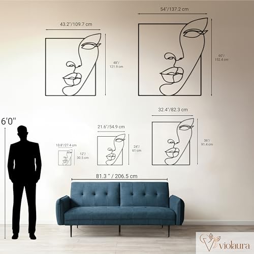Abstract Face Metal Wall Art - Hanwares Abstract Face Decor Metal Wall Art - Easy to Install Hanging Outline Face Art,…