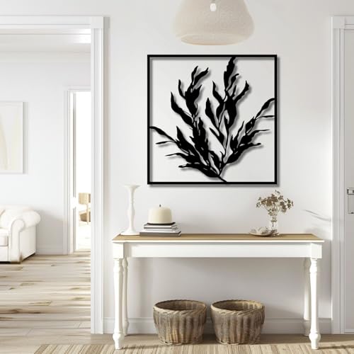Botanical Metal Wall Art - Botanical Metal Wall Art, Rustic Metal Wall Art, Minimalist Wall Decor, Floral Wall Decor,…