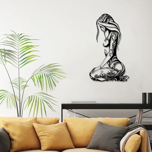 Modern Abstract Metal Wall Art-Minimalist Line Sculpture for Bedroom,Living Room,Bathroom-Unique Metal Wall Decor for Home & Office
