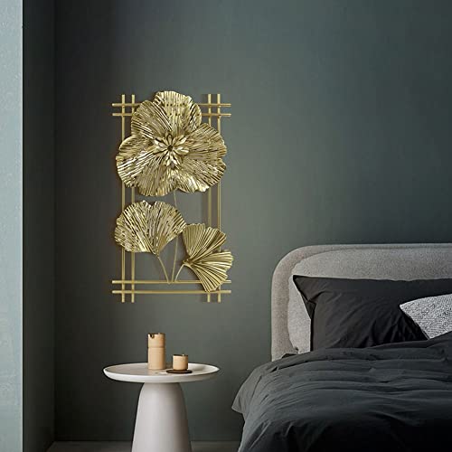 Gold Metal Wall Art - Hanwares Wall Decor Wall Sculpture Decor Gold Metal Wall Art Set of 2,Golden Leaf Wall Hanging…