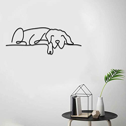 Dog Metal Wall Art - Hanwares Metal Dog Wall Decor | Minimalist Room & Living Room Wall Decor (Sleeping Labrador)