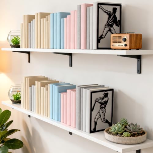 Modern Metal Bookends - Metal Bookends for Shelves, Modern Decorative Heavy Duty Study Book Ends Stoppers for Office,…