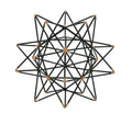 Metal Geometric Decorative Sculpture Home Decor Statue with Gold Accents, Accent Figurine 7" x 7" x 7", Black