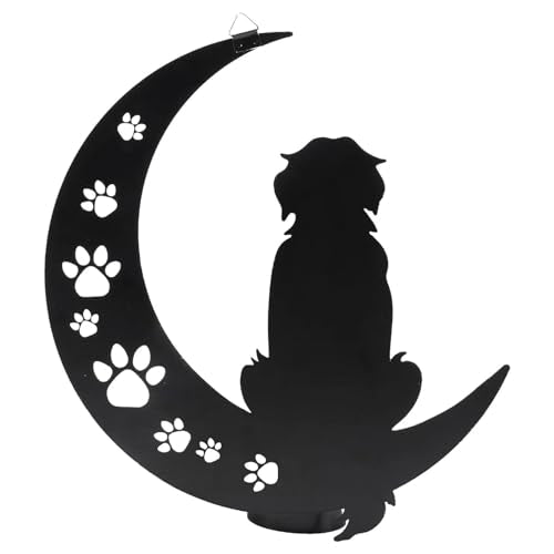 Dog Metal Wall Art - Hanwares Metal Dog Wall Decor- 12" Black Metal Wall Art Decor,Room & Living Room Décor Sculpture…