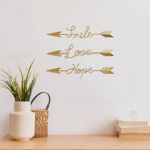 Wire Art Wall Decor 3D Word Art Home Accent Decor Metal Wall Word Sculpture Word Sign for Living Room, Dining room, Bedroom, Farmhouse (Gold)