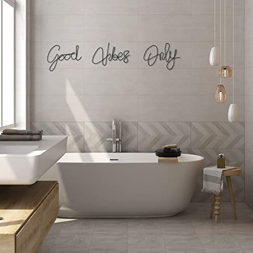 Good Vibes Only Wall Decor Signs Metal Letters Wall Decor Inspirational Wall Decals for Room Office Home Wall, 9x6 Inches