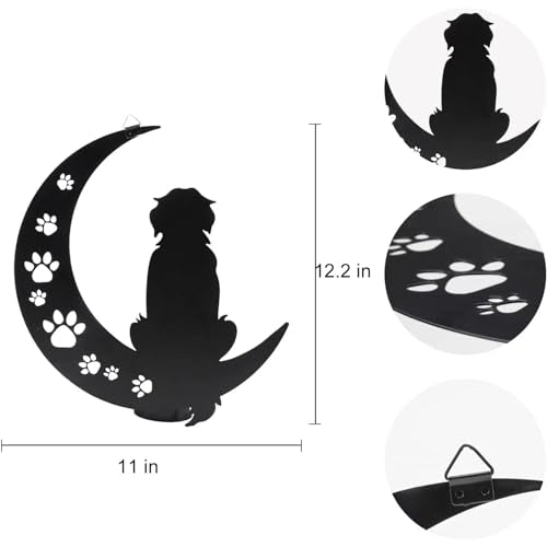Dog Metal Wall Art - Hanwares Metal Dog Wall Decor- 12" Black Metal Wall Art Decor,Room & Living Room Décor Sculpture…