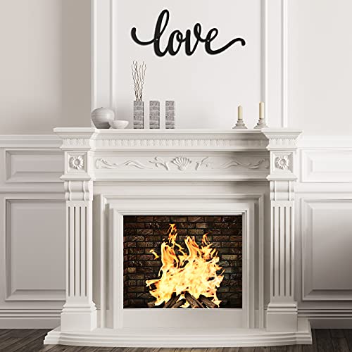 Metal Wall Decor Rustic Letter Signs Black Wall Art Hanging Word Cutout Decoration for Home (Love Style)