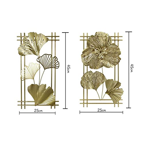 Gold Metal Wall Art - Hanwares Wall Decor Wall Sculpture Decor Gold Metal Wall Art Set of 2,Golden Leaf Wall Hanging…
