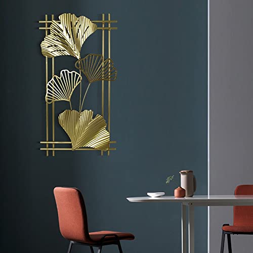 Gold Metal Wall Art - Hanwares Wall Decor Wall Sculpture Decor Gold Metal Wall Art Set of 2,Golden Leaf Wall Hanging…
