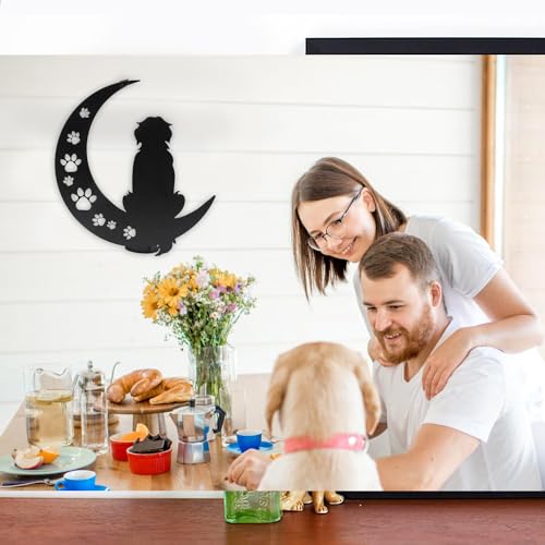 Dog Metal Wall Art - Hanwares Metal Dog Wall Decor- 12" Black Metal Wall Art Decor,Room & Living Room Décor Sculpture…