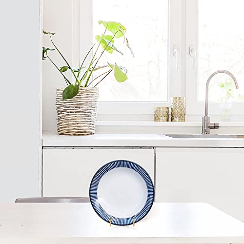 Hanwares 2 Pack 4 Inch Gold Plate Stands for Display, Metal Square Wire Easel Stand, Plate Holder Display Stands, Picture Frame Stands for Display Photos, Decorative Platter, Book and Table Top Arts