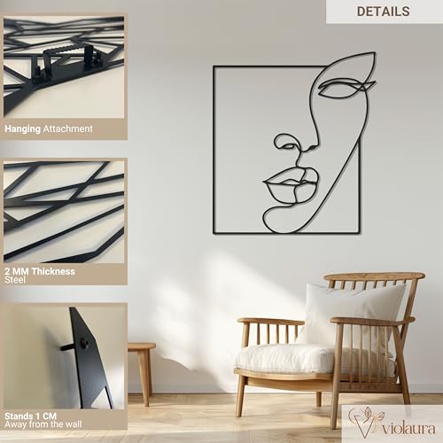 Abstract Face Metal Wall Art - Hanwares Abstract Face Decor Metal Wall Art - Easy to Install Hanging Outline Face Art,…