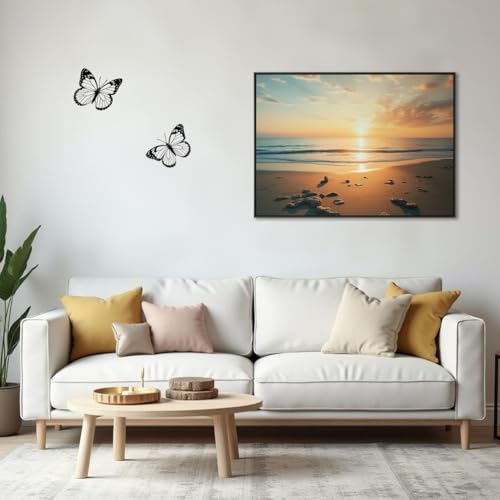 Hanwares Black Metal Butterfly Wall Decor, 3-Piece Iron Butterfly Wall Art for Home Decor, Minimalist Elegant Wall Hangings for Living Room, Bedroom, Bathroom, Garden, Outdoor & Indoor Use