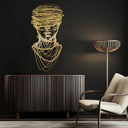 Abstract Face Metal Wall Art - Hanwares Abstract Face Metal Wall Art, Metal Abstract Line Wall Decor, Minimalist Line…