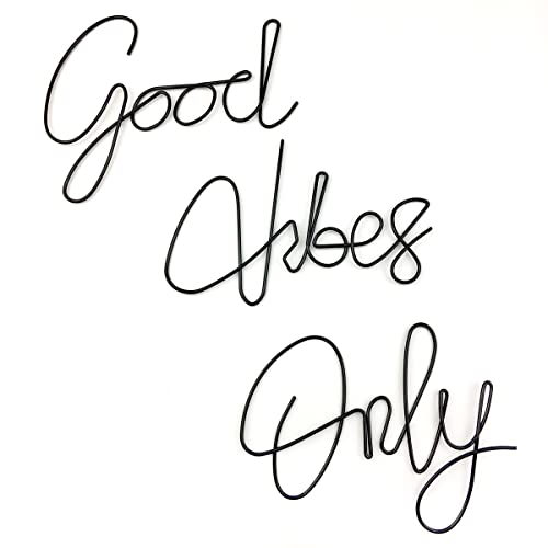 Good Vibes Only Wall Decor Signs Metal Letters Wall Decor Inspirational Wall Decals for Room Office Home Wall, 9x6 Inches
