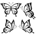 4 Pieces Metal Butterfly Wall Decor - Butterflies Metal Wall Art for Living Room Dining Room Bedroom Bathroom Kitchen | Black | Lightweight | Cute and Modern | Easy to Install