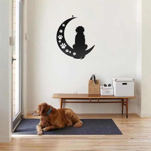 Dog Metal Wall Art - Hanwares Metal Dog Wall Decor- 12" Black Metal Wall Art Decor,Room & Living Room Décor Sculpture…