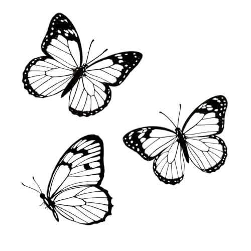 Hanwares Black Metal Butterfly Wall Decor, 3-Piece Iron Butterfly Wall Art for Home Decor, Minimalist Elegant Wall Hangings for Living Room, Bedroom, Bathroom, Garden, Outdoor & Indoor Use