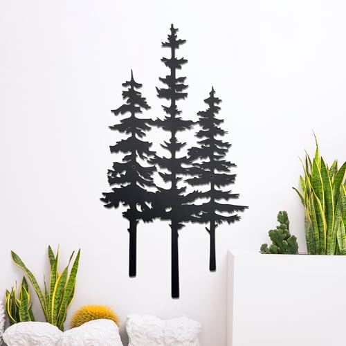 Metal Tree Wall Art - Hanwares Metal Tree Wall Decor, Cabin Decor, Tree Decor, Rustic Wall Decor for Home Office…