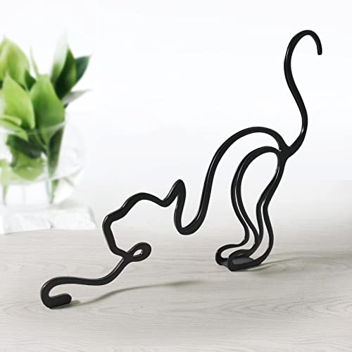 Cat Metal Wall Art - Metal Cat Minimalist Art Wall Sculpture, Minimalist Abstract Cat Line Wall Art, Modern Home…