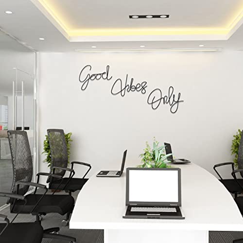 Good Vibes Only Wall Decor Signs Metal Letters Wall Decor Inspirational Wall Decals for Room Office Home Wall, 9x6 Inches