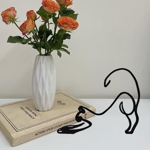 Cat Metal Wall Art - Hanwares Modern Metal Cat Wall Art Sculpture, Black Minimalist Home Decor, Living Room Wall…