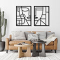 Abstract Face Metal Wall Art - Abstract Face Metal Wall Art, Geometric Face Wall Metal Decor, Minimalist Faces Line…