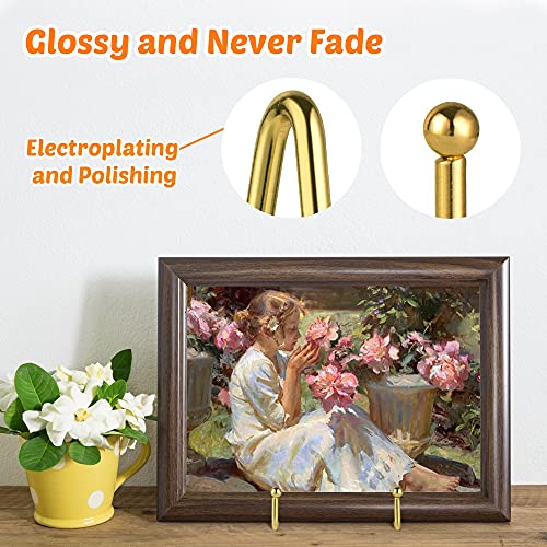 Hanwares 2 Pack 4 Inch Gold Plate Stands for Display, Metal Square Wire Easel Stand, Plate Holder Display Stands, Picture Frame Stands for Display Photos, Decorative Platter, Book and Table Top Arts