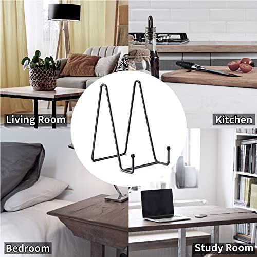 3 Pack 6 Inch Plate Stands for Display, Plate Holder Display Stand, Picture Frame Stand Black Metal Frame Holder Stands for Book,Small Easel,Decorative Plate,Photo and Platter,Tabletop Art