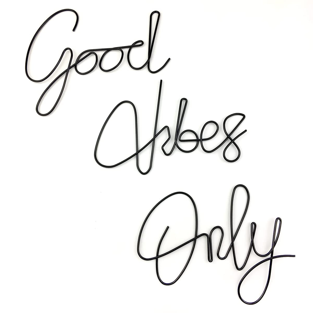 Good Vibes Only Wall Decor Signs Metal Letters Wall Decor Inspirational Wall Decals for Room Office Home Wall, 9x6 Inches