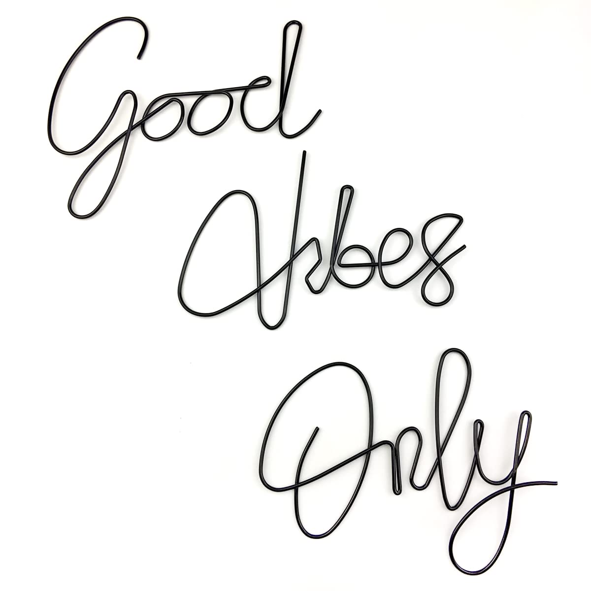 Good Vibes Only Wall Decor Signs Metal Letters Wall Decor Inspirational Wall Decals for Room Office Home Wall, 9x6 Inches