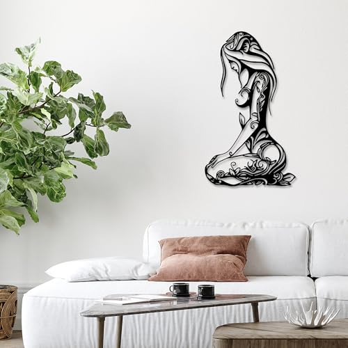 Modern Abstract Metal Wall Art-Minimalist Line Sculpture for Bedroom,Living Room,Bathroom-Unique Metal Wall Decor for Home & Office