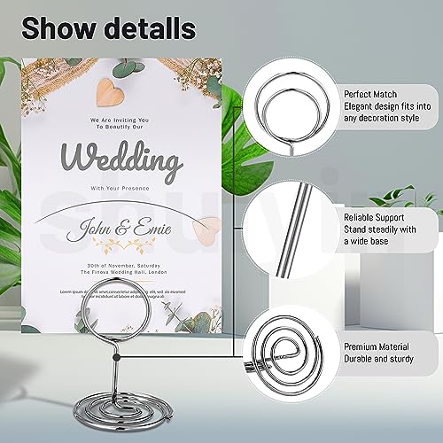 30PCS Table Number Holders Place Card Holder - Photo Holders for Tables, Cards Stand Name Menu Clips, Table Sign Holders for Wedding Anniversary Birthday Party, Silver
