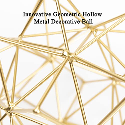 Metal Geometric Table Top Decor, 3D Metal Geometric Sculpture, Gold Abstract Sculpture for Home Decor, Table Art Decorations for Home, Living Room, Office, Bedroom