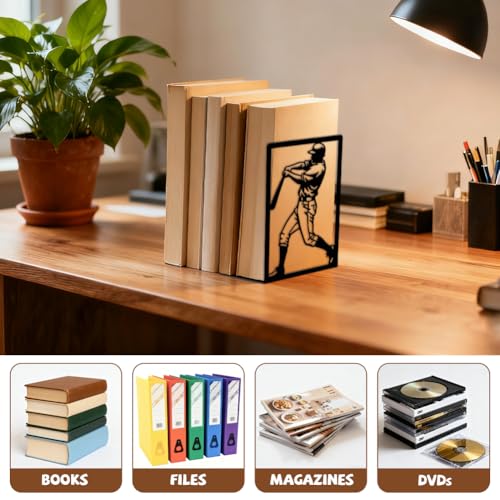 Modern Metal Bookends - Metal Bookends for Shelves, Modern Decorative Heavy Duty Study Book Ends Stoppers for Office,…