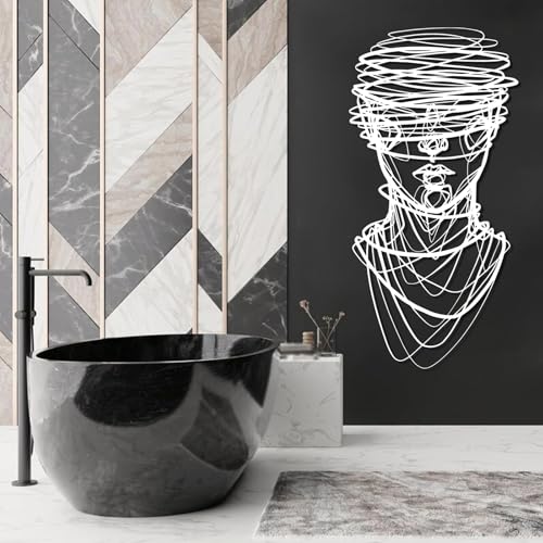 Abstract Face Metal Wall Art - Hanwares Abstract Face Metal Wall Art, Metal Abstract Line Wall Decor, Minimalist Line…