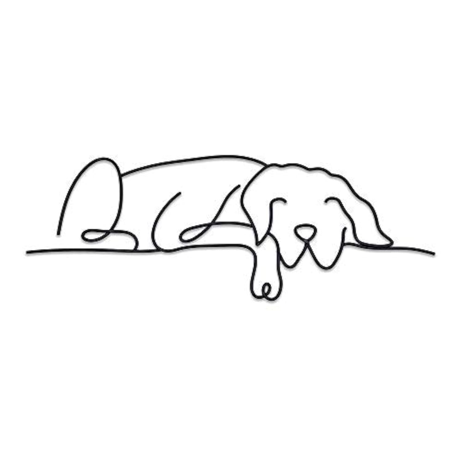 Dog Metal Wall Art - Hanwares Metal Dog Wall Decor | Minimalist Room & Living Room Wall Decor (Sleeping Labrador)
