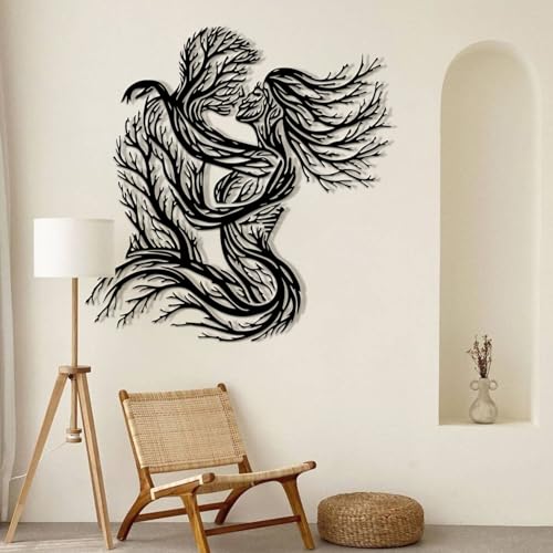 Metal Tree Wall Art - Hanwares Metal Tree Wall Art, Couple Tree Metal Wall Decor, Abstract Tree Couple Line Art Wall…