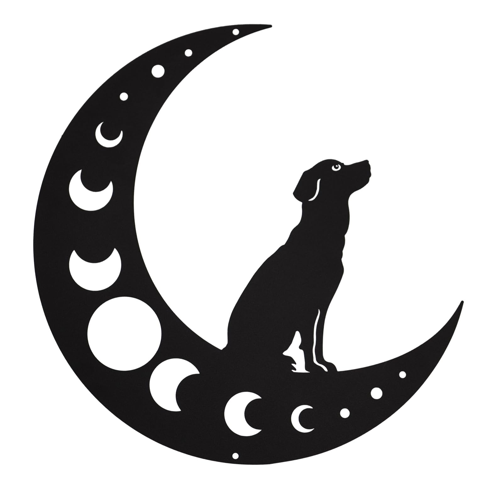 Dog Metal Wall Art - Hanwares Dog Metal Wall Art, Black Moon Wall Decor, Indoor Outdoor Hanging Decoration for Living…