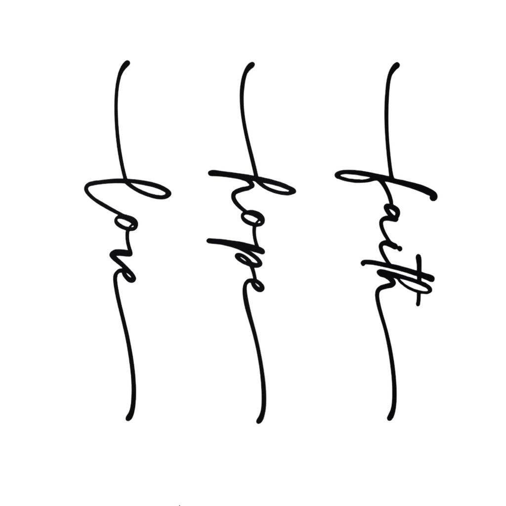 Hanwares Faith Hope Love Metal Wall Decor – 3 Pieces Modern Minimalist Wire Wall Art, Inspirational Metal Letter Sign Decor for Living Room, Bedroom, Bathroom, or Office
