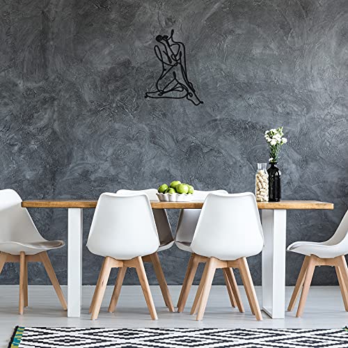 Metal Wall Art - Female Wire Decor, Abstract Style for Bedroom, Bathroom, Living Room, 13.8 x 11.8 Inch (Black)